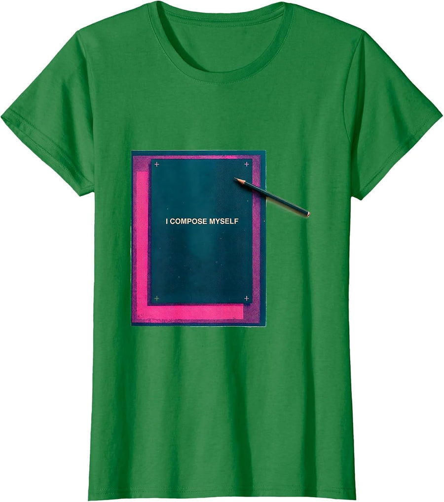 Women's I Compose Myself Risograph Artist Art Teacher Humor T-Shirt - Kelly Green