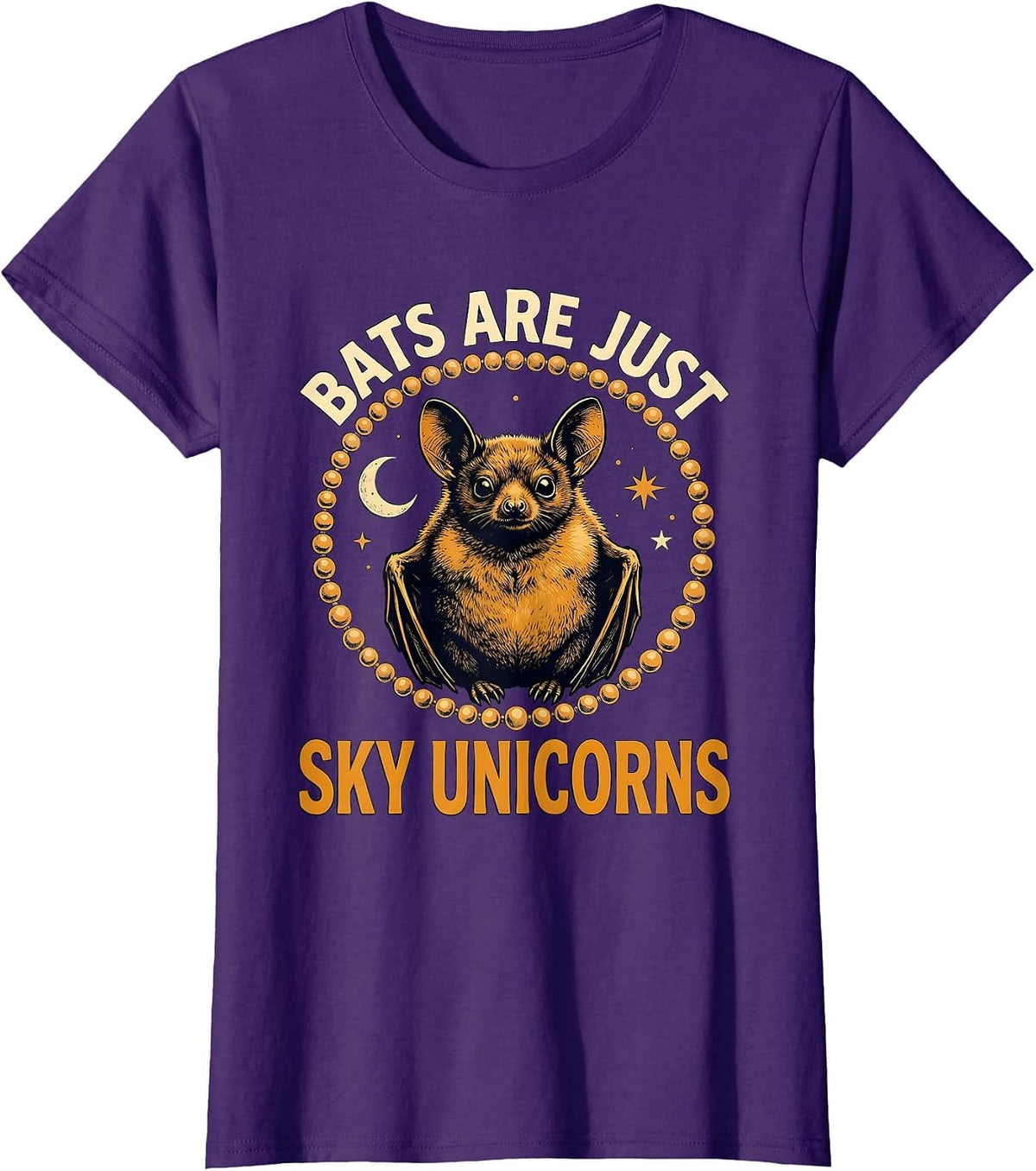 Women's Bats Are Just Sky Unicorns Funny Bat Lover Halloween Humor T-Shirt - Purple