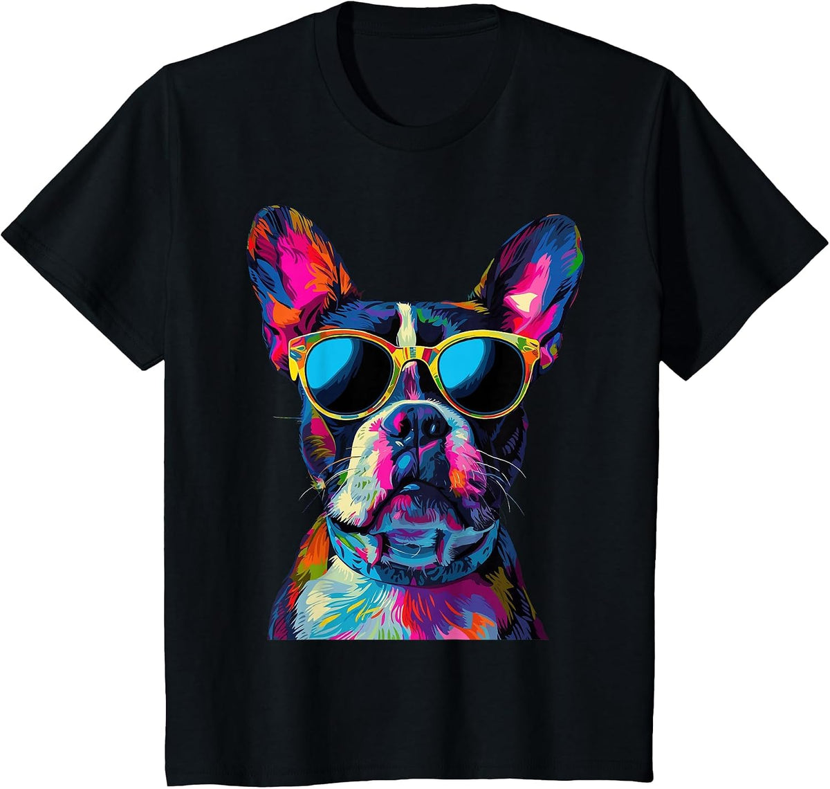 Boston Terrier Lovers Design Pop Art Funny Boston Terrier T-Shirt - Black