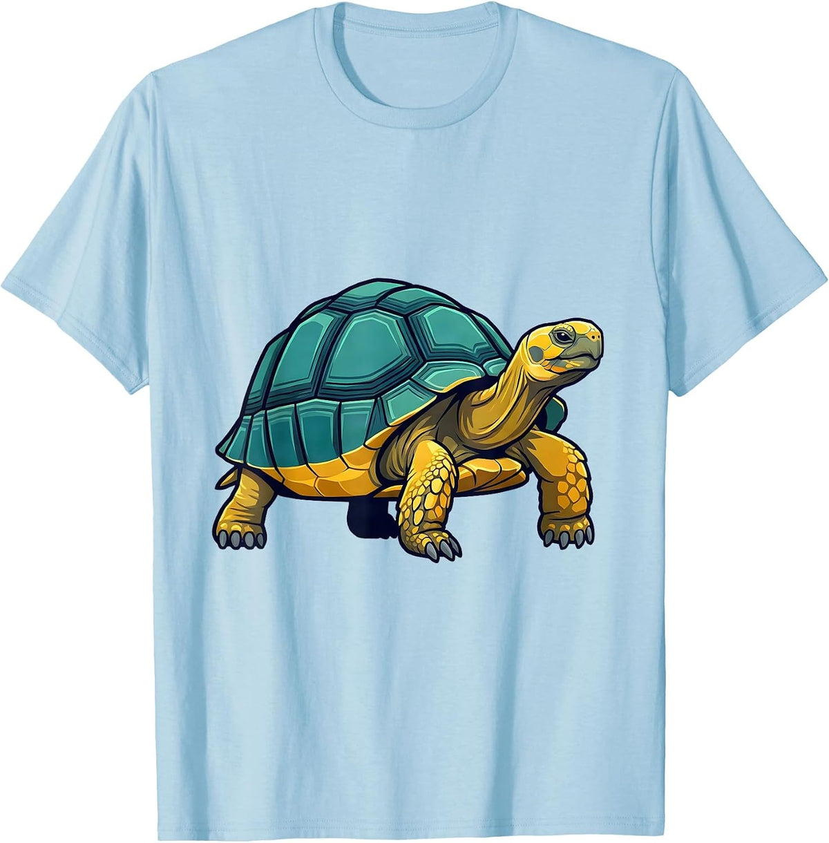Men's Tortoise Frozen Step Flat Vector Reptile Lover Gift T-Shirt - Baby Blue