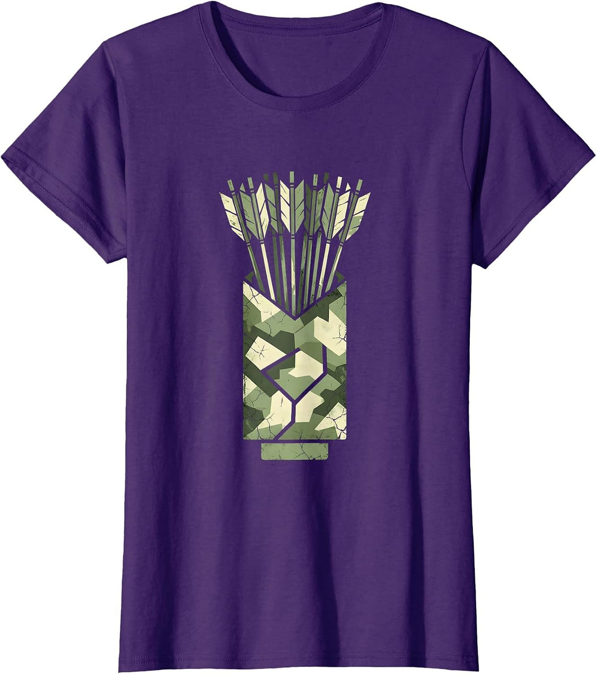 Women's Camo Arrows Quiver Bundle Illustration T-Shirt - Purple