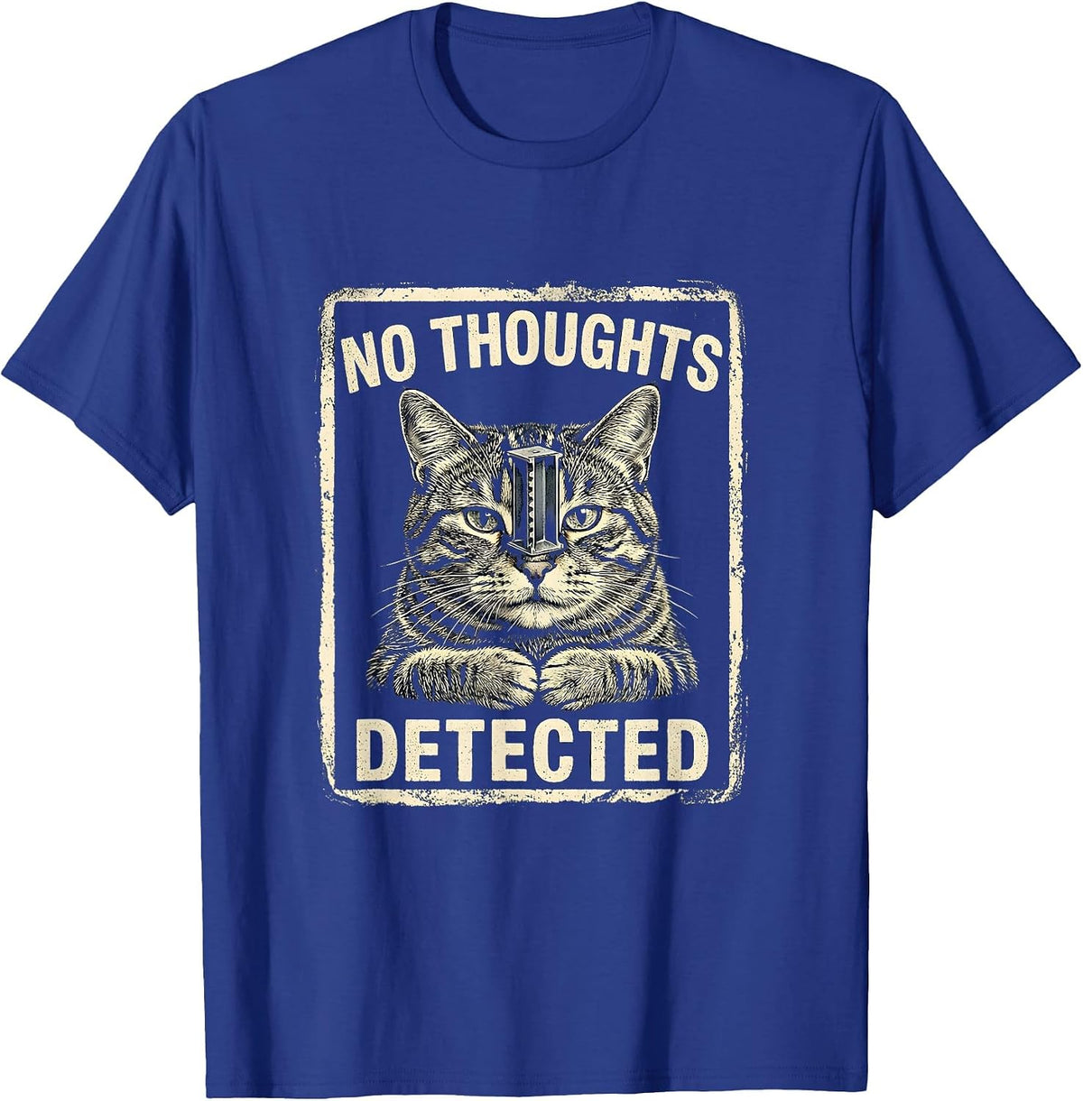 No Thoughts Detected Funny Cat Meme Internet Humor Gift T-Shirt - Royal Blue