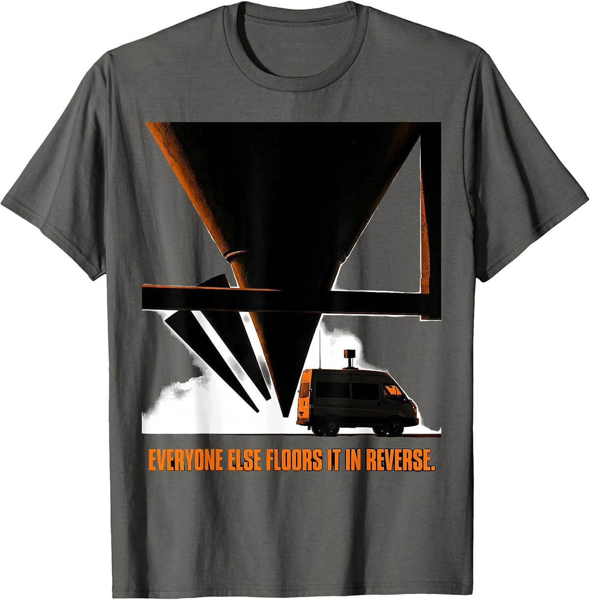 Everyone Else Floors It In Reverse Brutalist Storm Chaser T-Shirt - Asphalt Grey