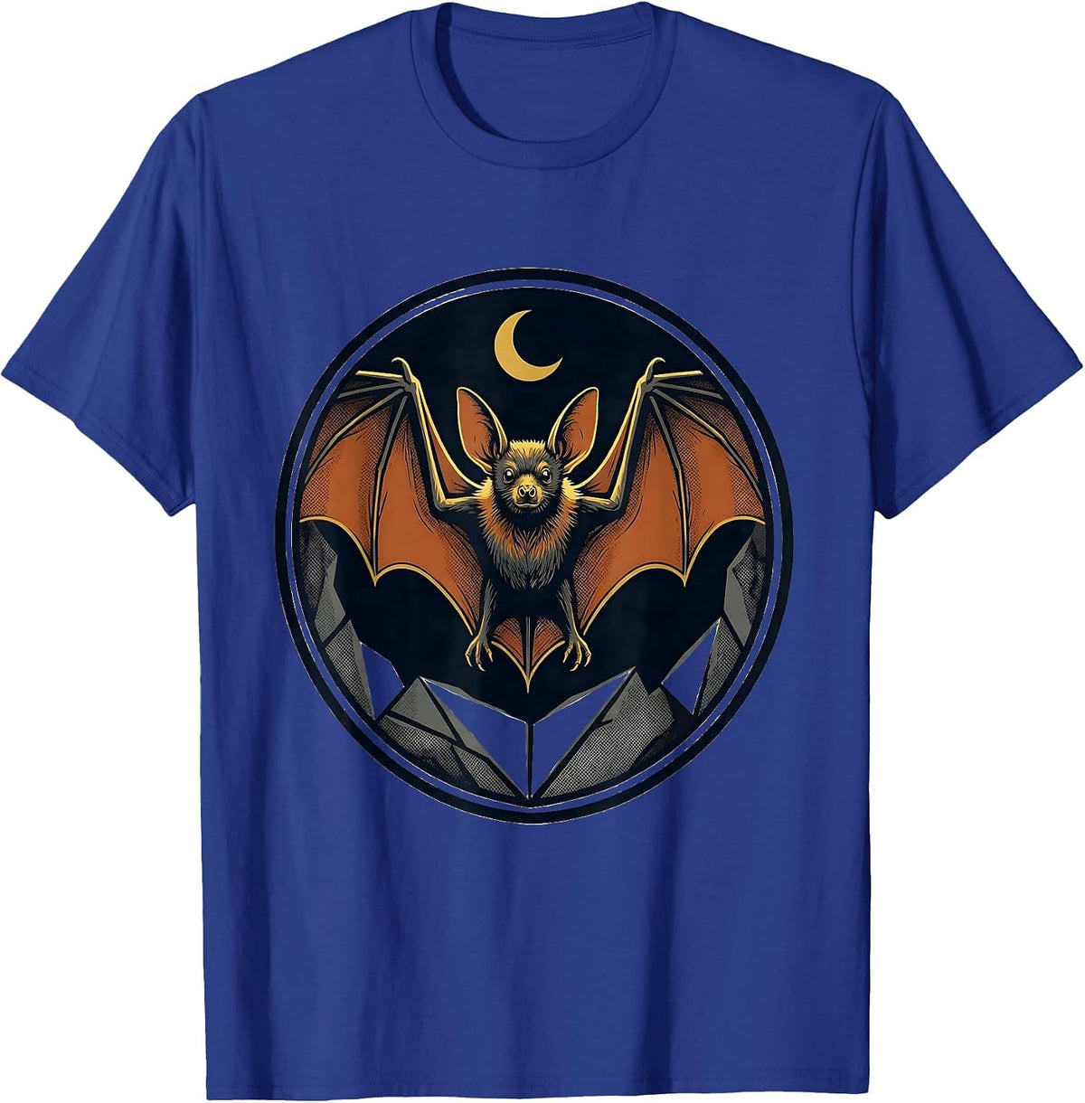 Bat Cave Screenprint Poster Wildlife Conservation T-Shirt - Royal Blue