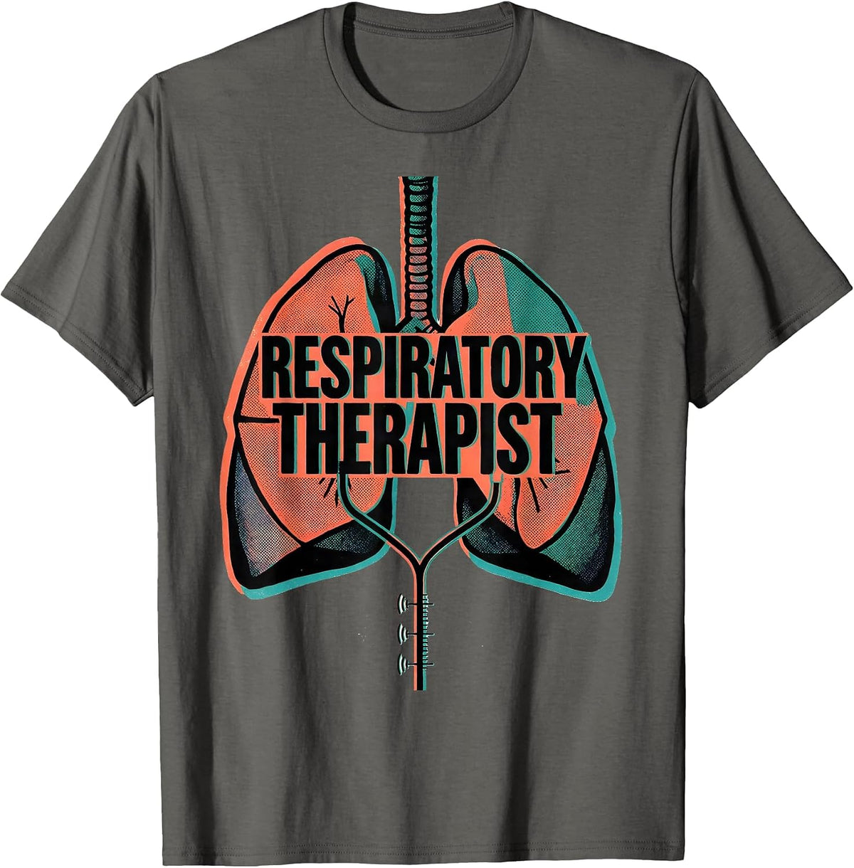 Respiratory Therapist RT Pulmonology Profession Pride T-Shirt - Asphalt Grey