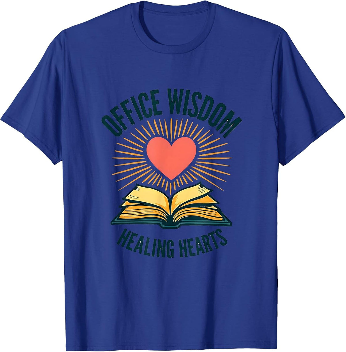 Office Wisdom Healing Hearts School Counselor T-Shirt - Royal Blue