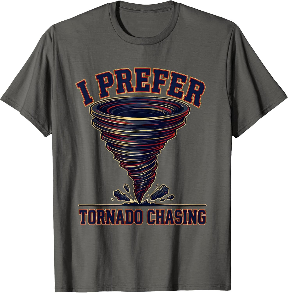 Men's I Prefer Tornado Chasing Funny Storm Chaser Meteorology Kids T-Shirt - Asphalt Grey