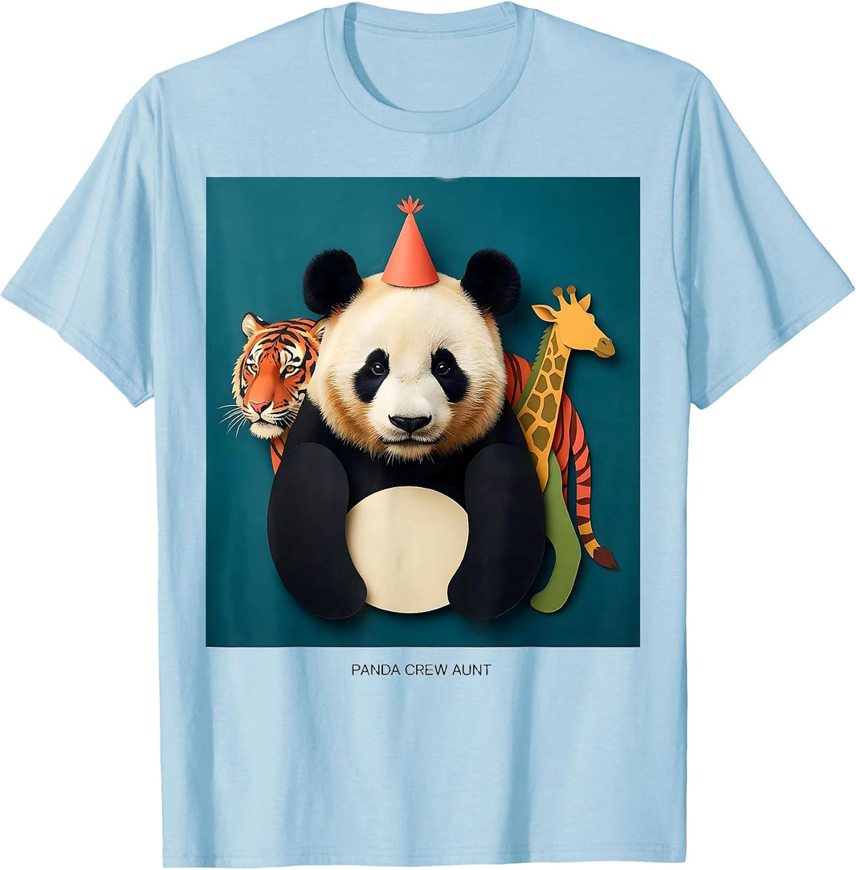 Men's Panda Crew Aunt Cute Safari Zoo Animal Party Birthday T-Shirt - Baby Blue