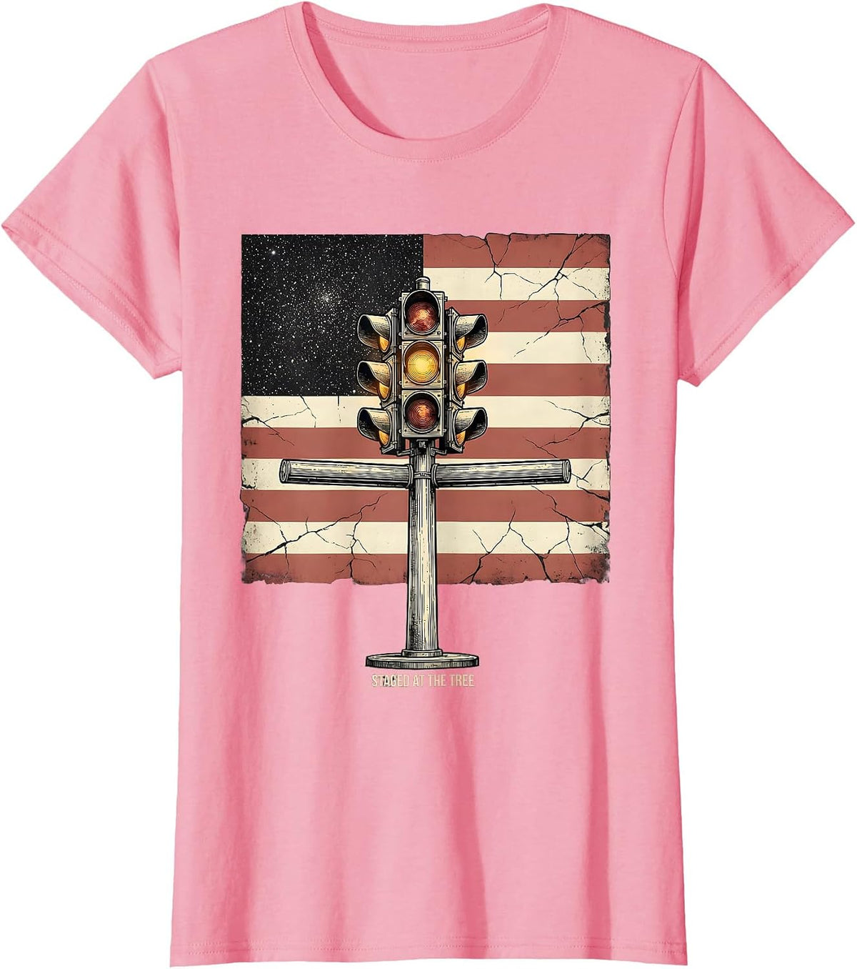 Women's Staged At The Tree Patriotic Drag Racing RC Car Hobbyist T-Shirt - Pink