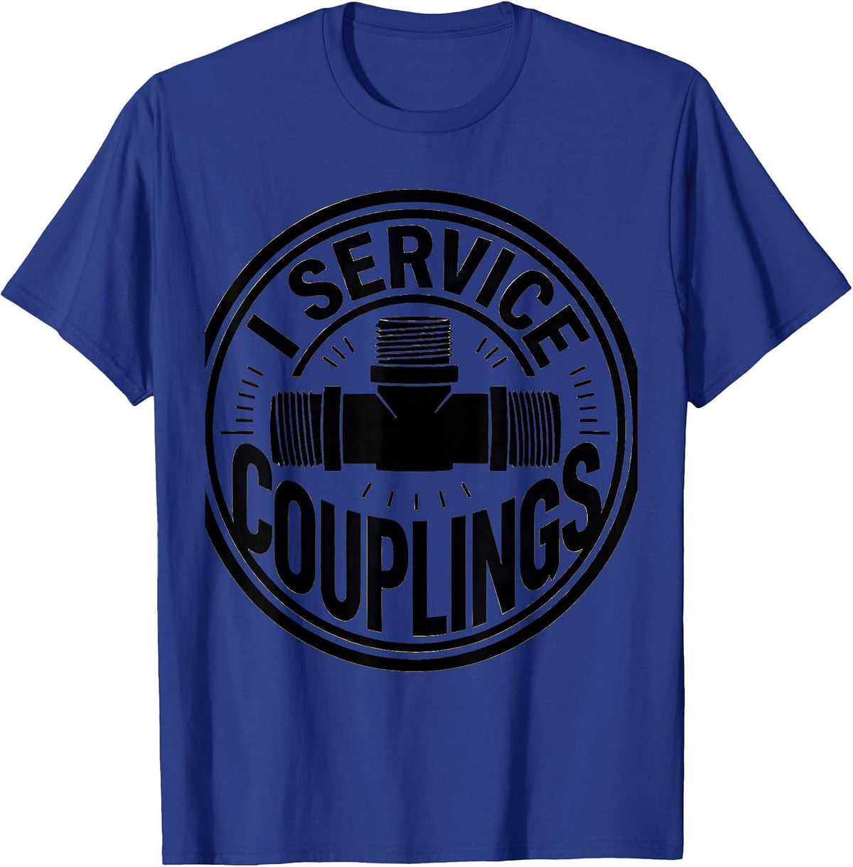Men's I Service Couplings Funny Plumber Pipefitter Steamfitter T-Shirt - Royal Blue