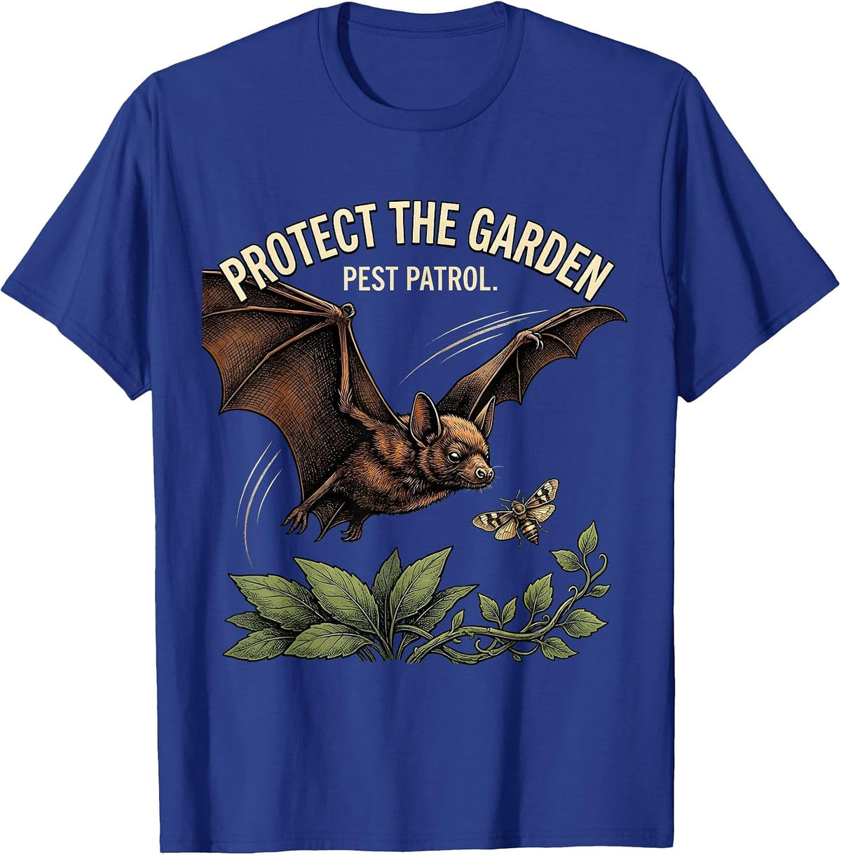 Men's Protect The Garden Pest Patrol Bat Lover Wildlife T-Shirt - Royal Blue