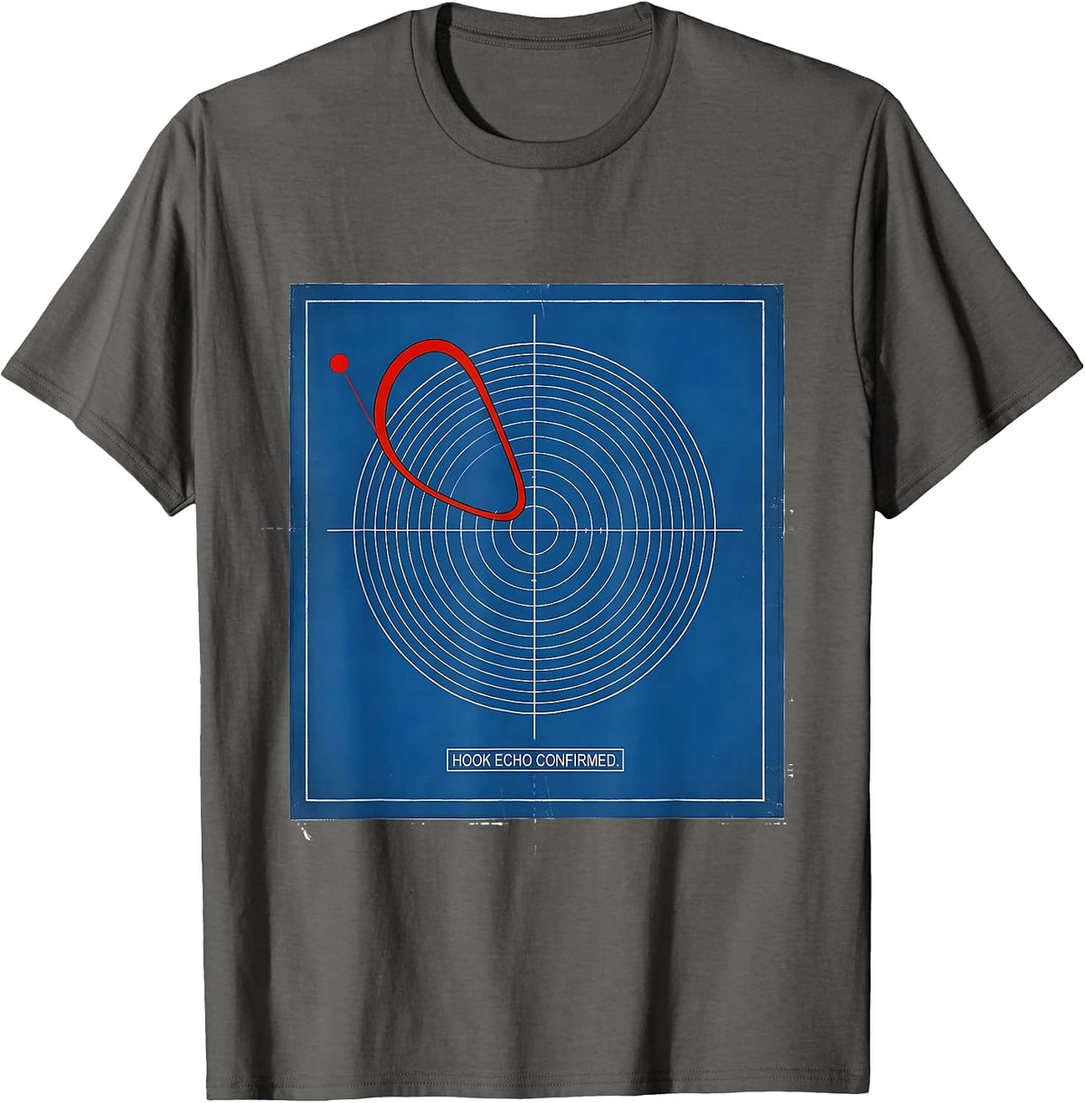 Hook Echo Confirmed Technical Blueprint Storm Chaser T-Shirt - Asphalt Grey