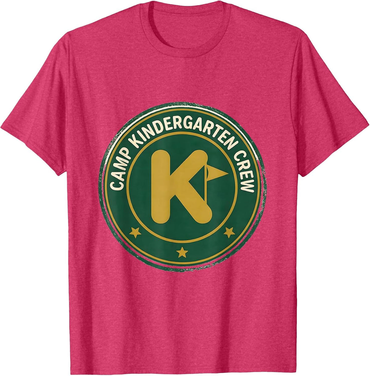 Men's Camp Kindergarten Crew Cute Kindergarten Teacher Back T-Shirt - Red Heather
