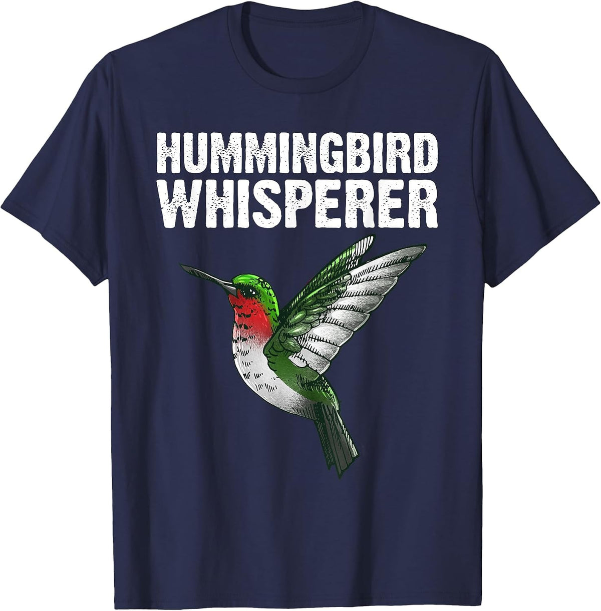 Cute Hummingbird Art for Men and Women, Bird Watcher, Bird Lover T-Shirt - Navy Blue