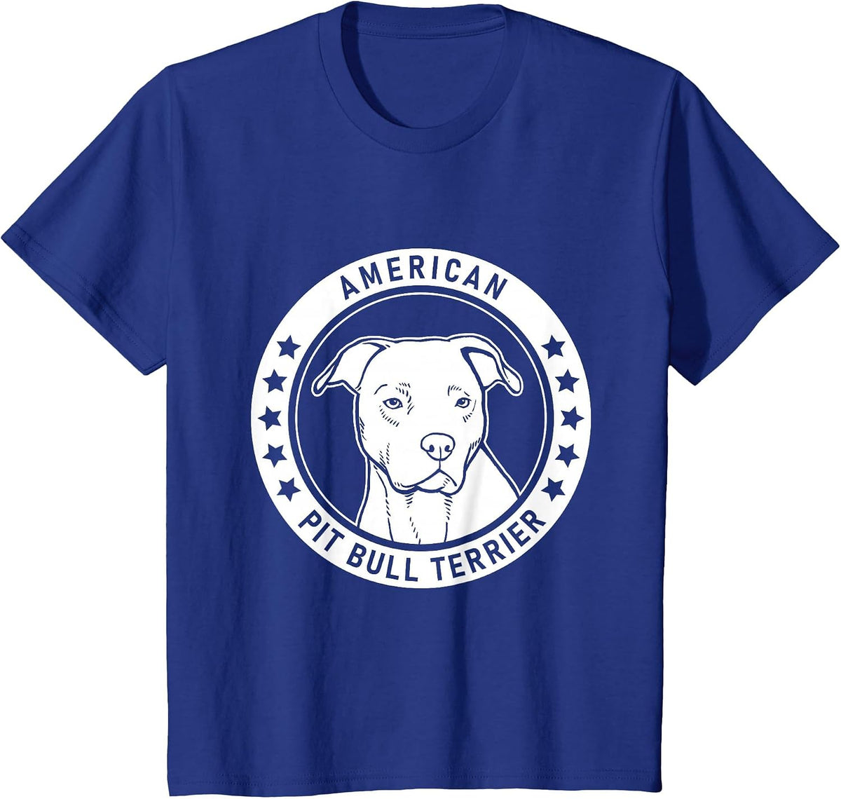 American Pit Bull Terrier Portrait T-Shirt - Royal Blue