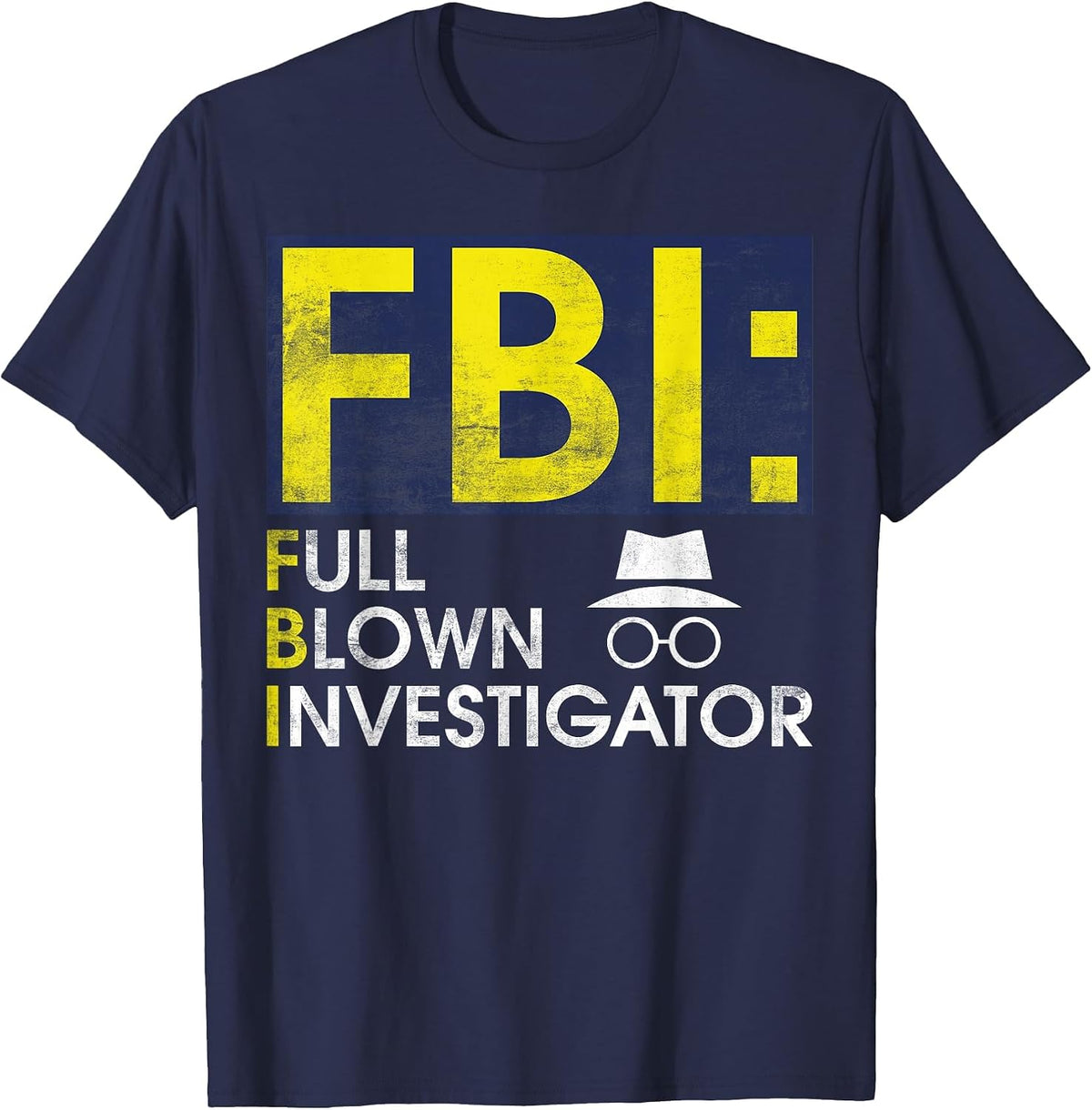 Full FBI Investigator True Crime T-Shirt - Navy Blue