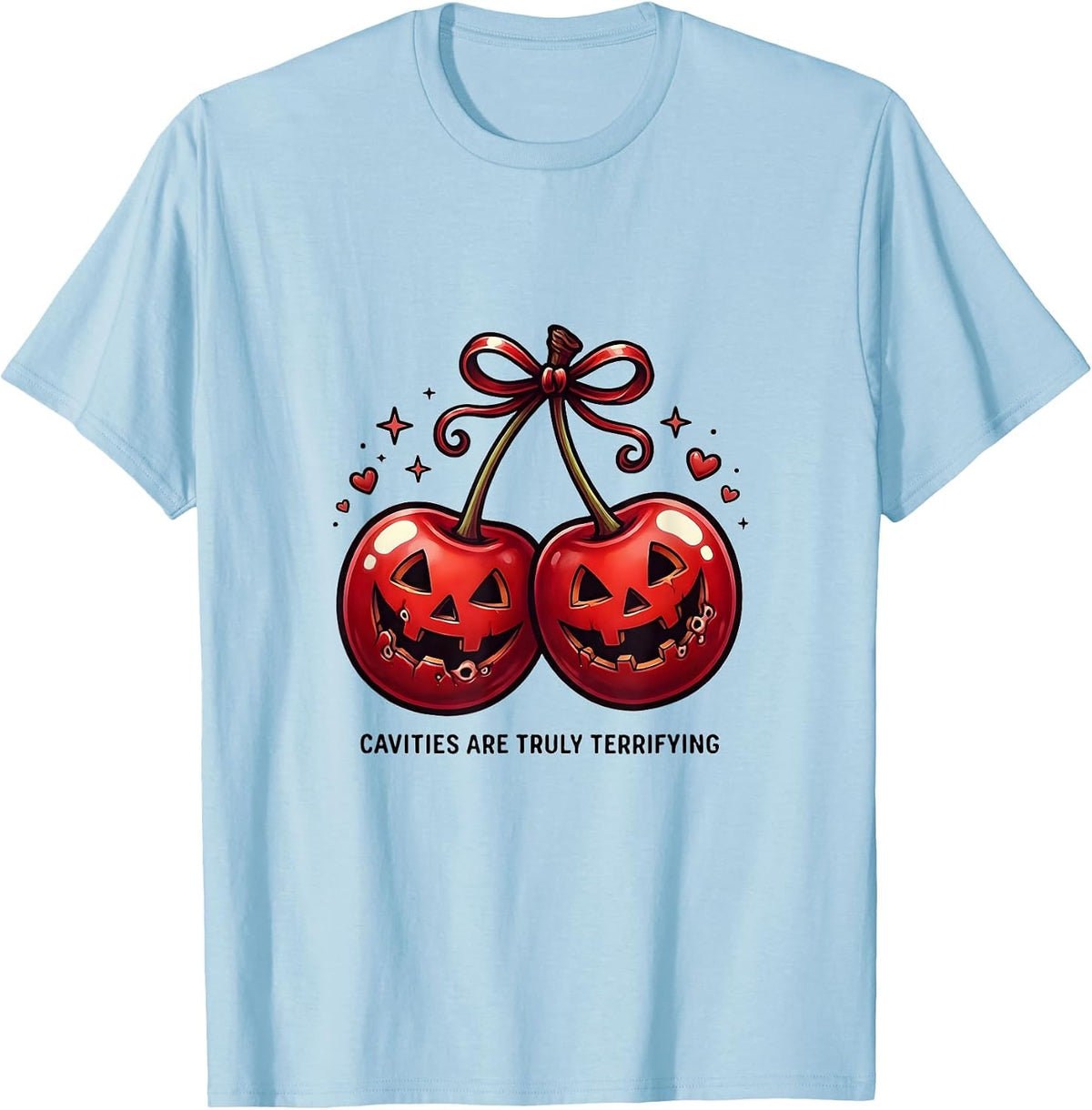 Men's Cavities Are Truly Terrifying Dental Halloween T-Shirt - Baby Blue