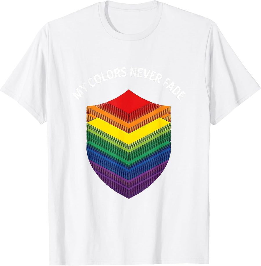 My Colors Never Fade Pride Flag Design T-Shirt - White