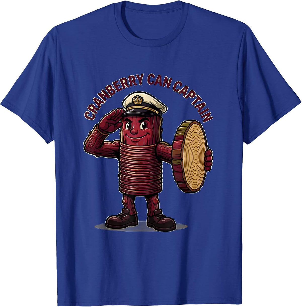 Cranberry Can Captain Funny Thanksgiving Food Matching T-Shirt - Royal Blue