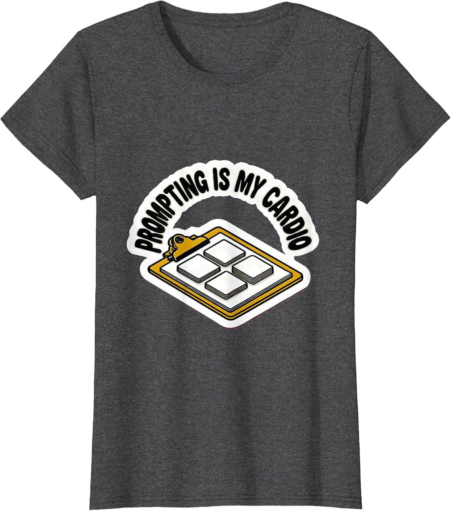 Women's Prompting Is My Cardio Special Education Teacher ABA Humor T-Shirt - Dark Heather Grey