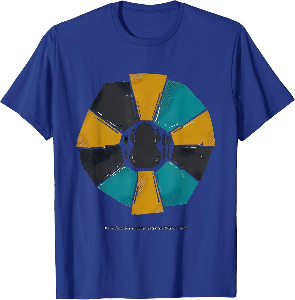 Men's Our Thanksgiving 2026 Supper Crew Midcentury Modern Family T-Shirt - Royal Blue