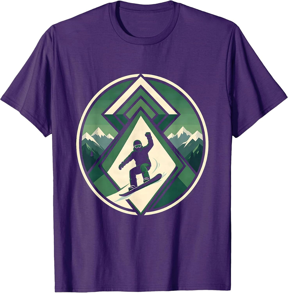 Snowboard Dad Double Diamond Badge Winter Humor Gift T-Shirt - Purple