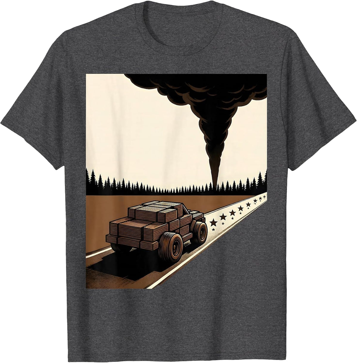 Men's Boxy Chase Vehicle Storm Chaser Meteorology Enthusiast T-Shirt - Dark Heather Grey