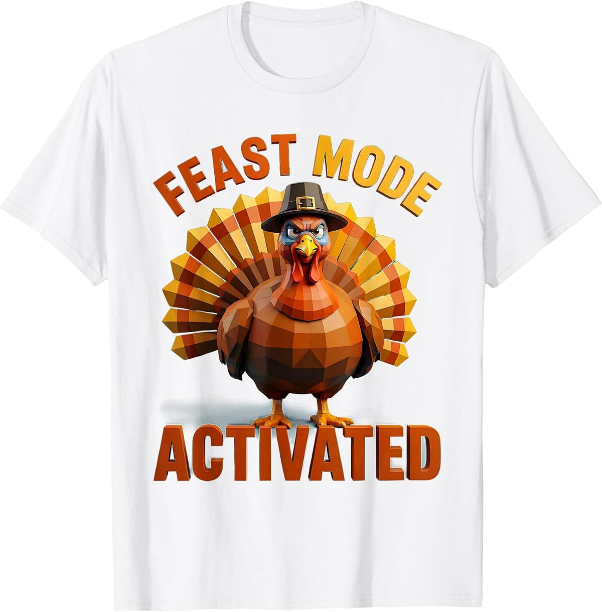 Feast Mode Activated Thanksgiving Kids Design T-Shirt - White