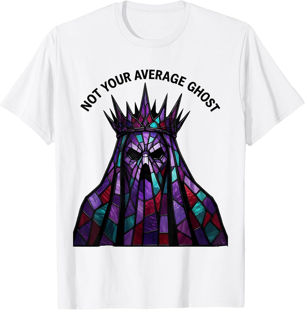 Men's Not Your Average Ghost Goth Dark Aesthetic Design T-Shirt - White
