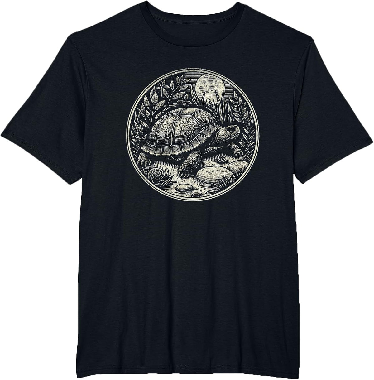 Canned Turtle Nature Scenes Graphic Design for Women T-Shirt - Black