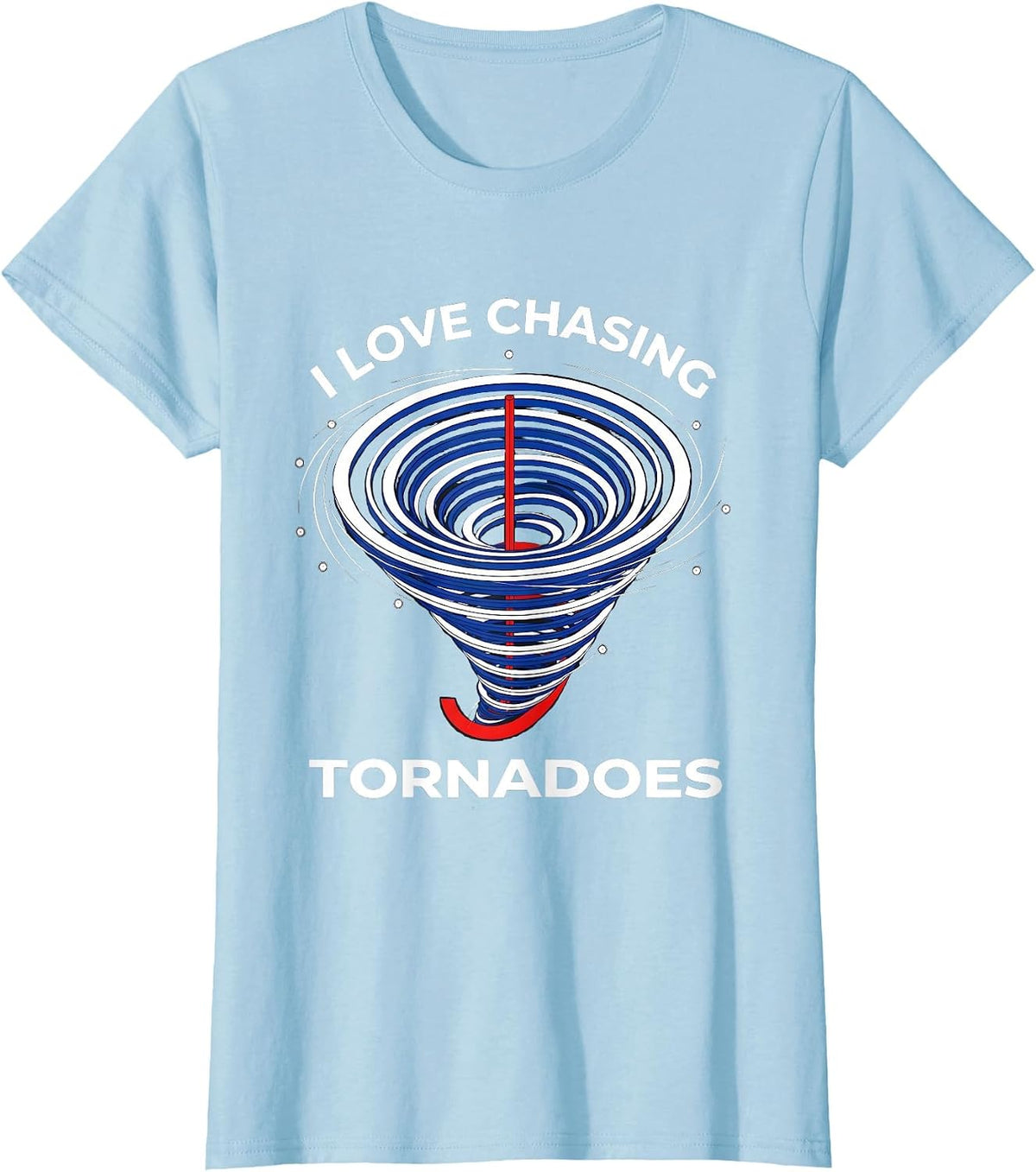 I Love Chasing Tornadoes Geometric Storm Chaser Meteorology T-Shirt - Baby Blue