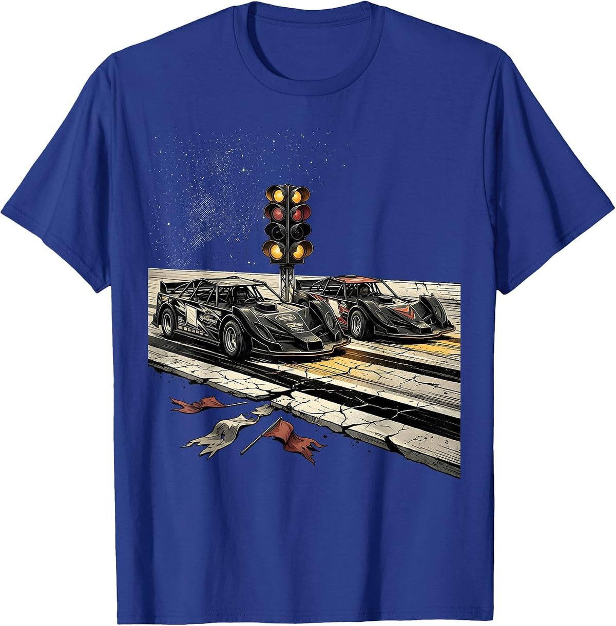Men's Sprint Cars Patriotic RC Racer American Flag Hobbyist T-Shirt - Royal Blue