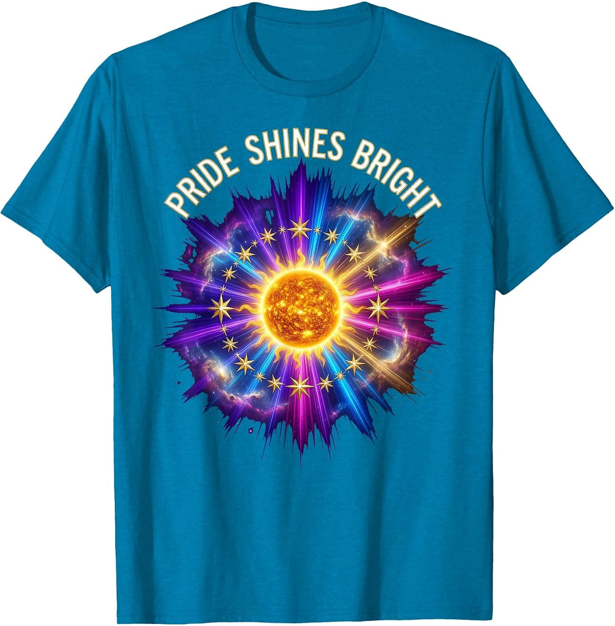 Pride Shines Bright Celebration Design T-Shirt - Sapphire Blue