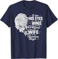 My Husband is My Guardian Angel Widowed Wife Memorial Day T-Shirt - Navy Blue