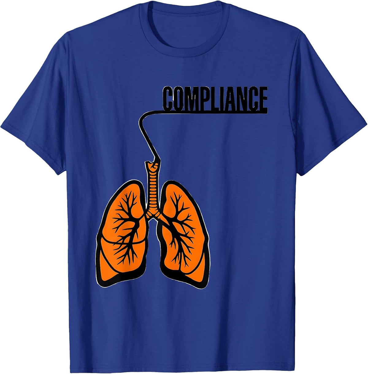 Men's Compliance Stencil Graphic Respiratory Therapist RT T-Shirt - Royal Blue