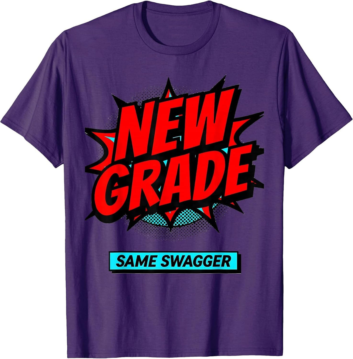 Men's New Grade Same Swagger Pop Art Teacher Back To School First T-Shirt - Purple