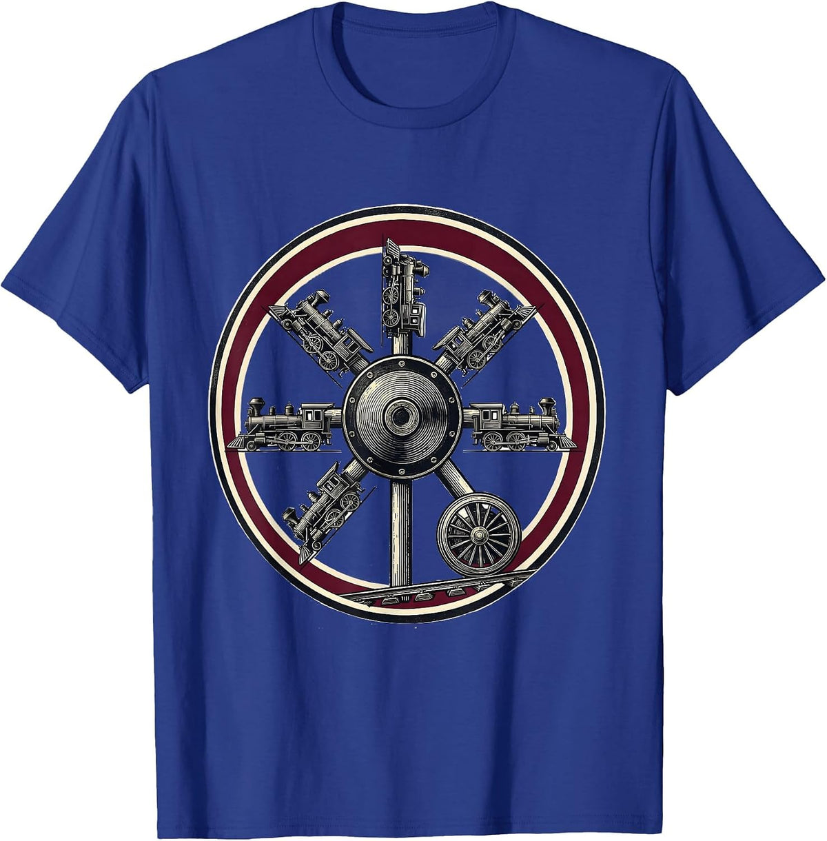 Railroad Badge Track Locomotive Hobbyist Gift T-Shirt - Royal Blue