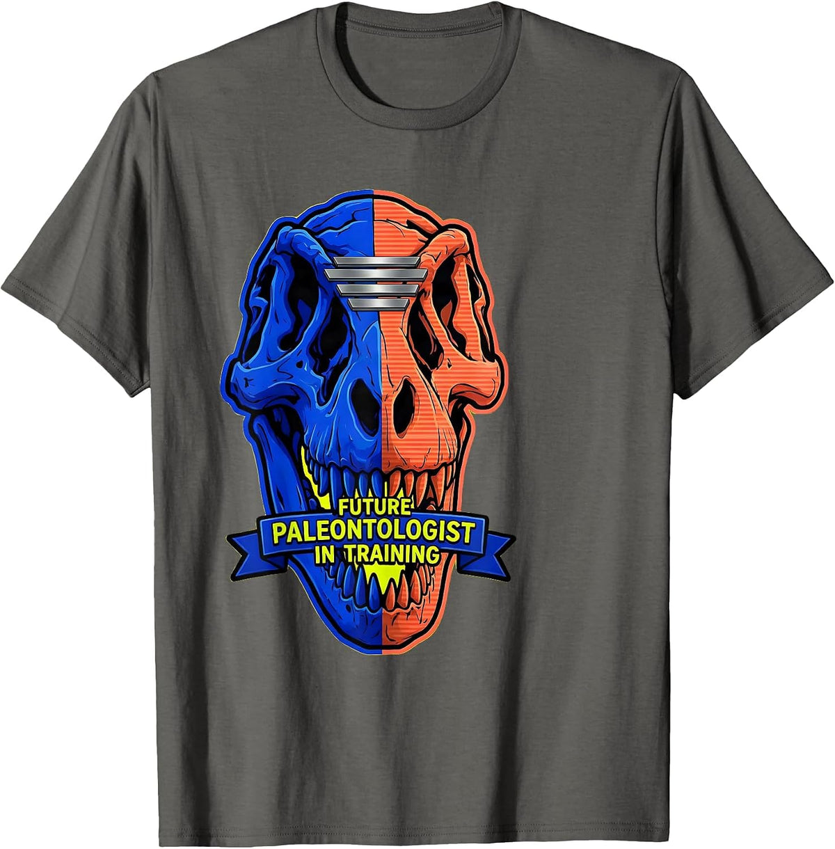 Men's Future Paleontologist In Training Dinosaur Design T-Shirt - Asphalt Grey