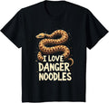 Ball Python Snake Lover Reptile I Love Danger Noodles T-Shirt - Black