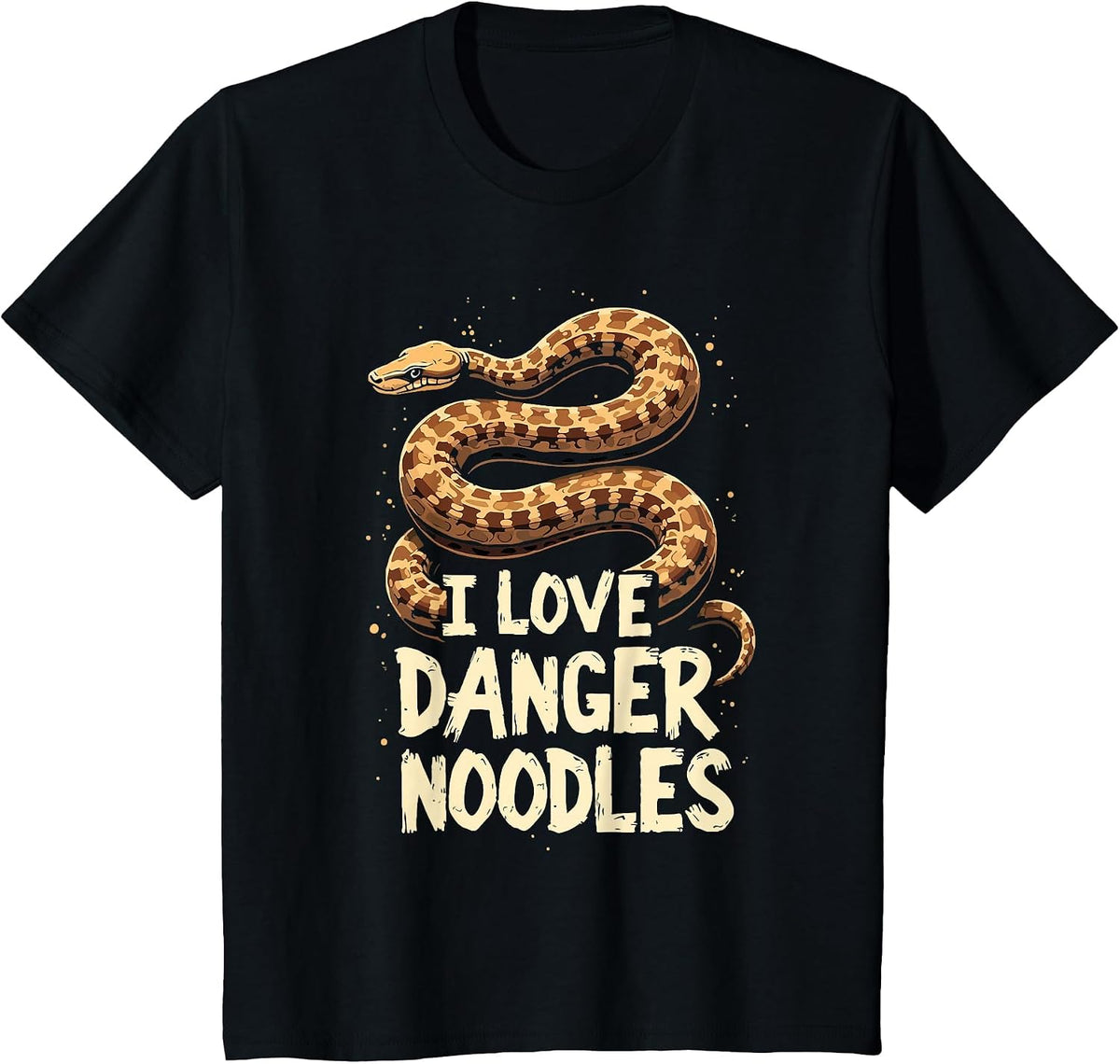 Ball Python Snake Lover Reptile I Love Danger Noodles T-Shirt - Black