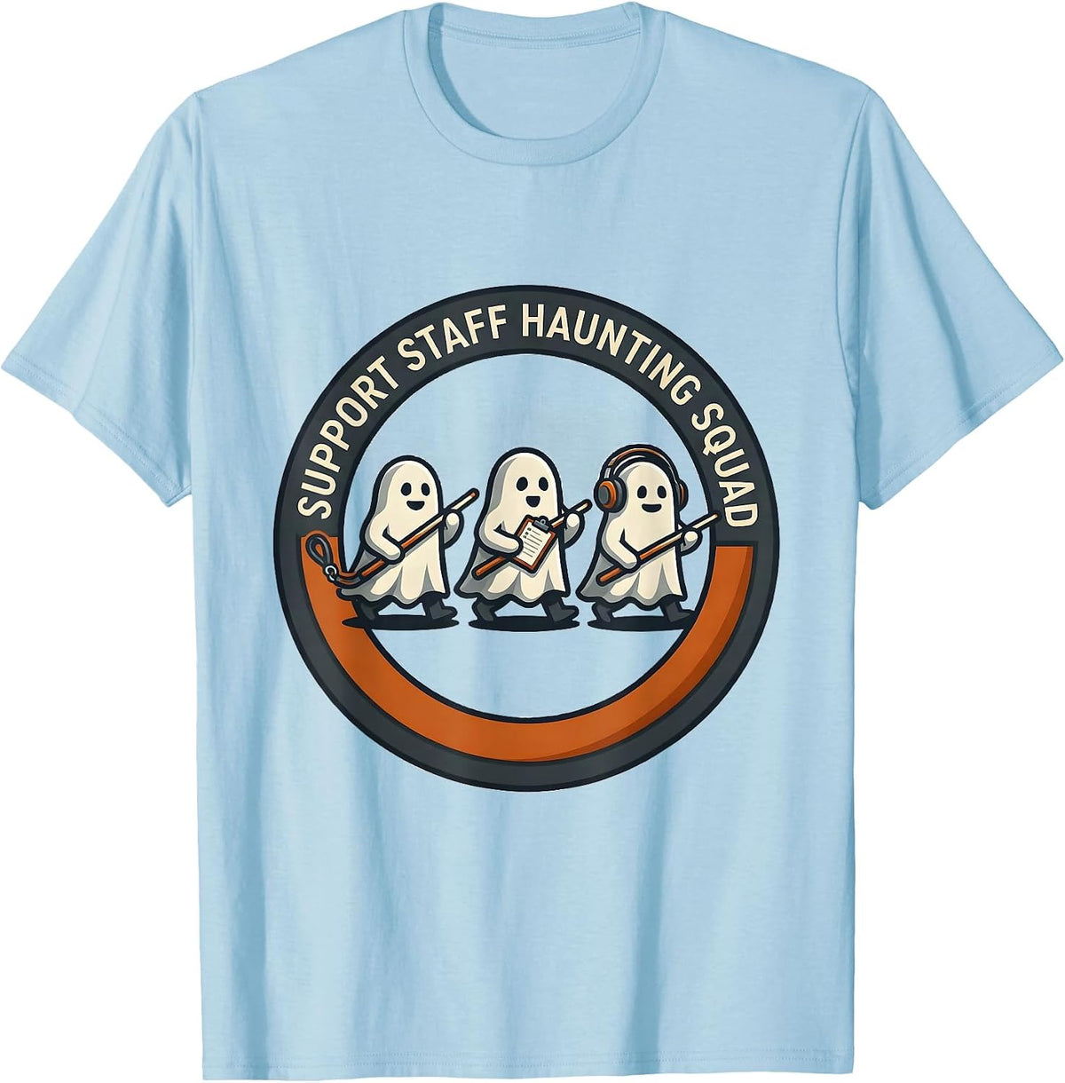 Men's Support Staff Haunting Squad Funny Paraprofessional T-Shirt - Baby Blue