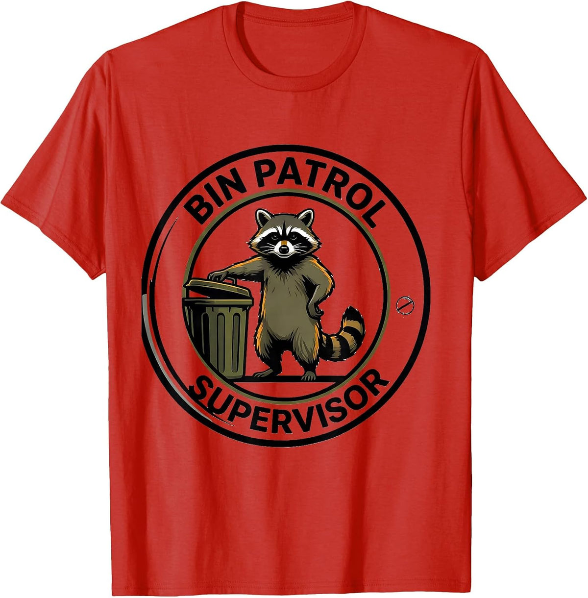 Men's Bin Patrol Supervisor Funny Jimothy Raccoon Trash Panda Meme T-Shirt - Red