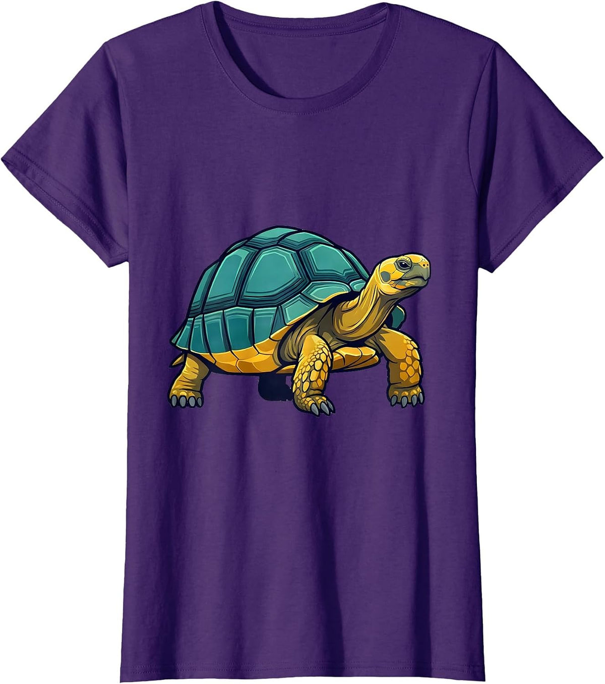 Women's Tortoise Frozen Step Flat Vector Reptile Lover Gift T-Shirt - Purple
