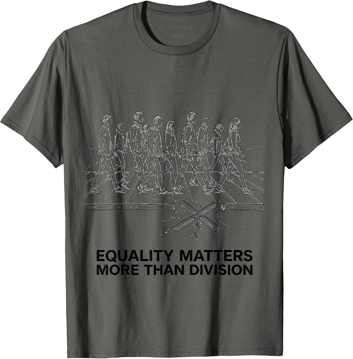 Men's Equality Matters More Than Division Antiracism Math Symbol T-Shirt - Asphalt Grey