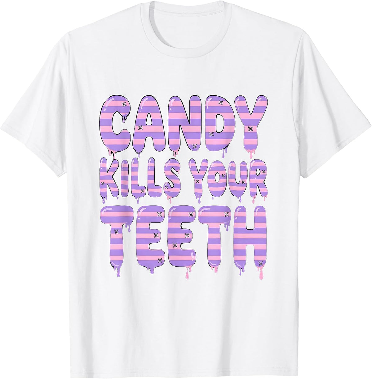 Men's Candy Kills Your Teeth Halloween Dental Design T-Shirt - White
