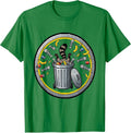 Men's Raccoon Dumpster Dive Funny Trash Panda Graphic T-Shirt - Kelly Green