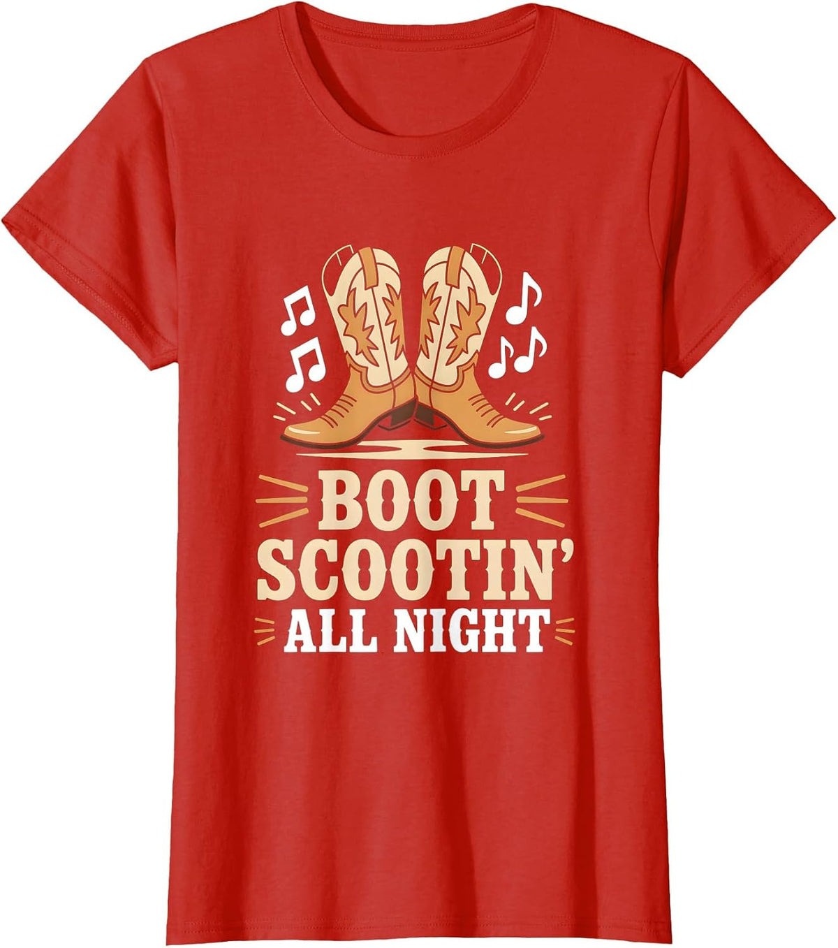 Boot Scootin’ All Night Country Line Dancer T-Shirt - Red