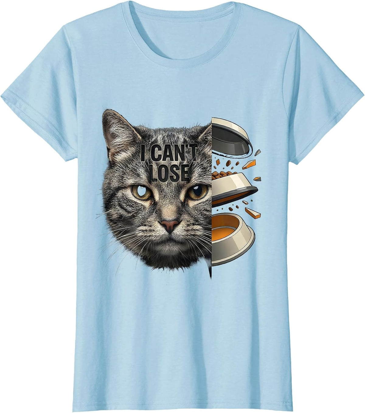Women's I Can't Lose Funny Gay Cat Meme Bootleg Humor T-Shirt - Baby Blue