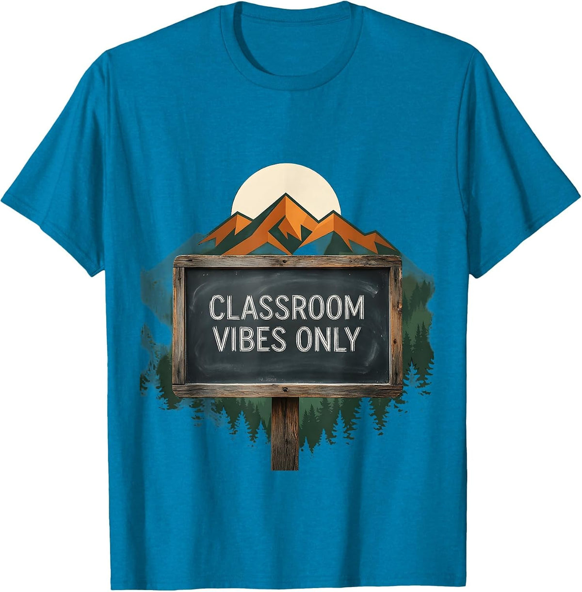 Classroom Vibes Only 3rd Grade Teacher Design T-Shirt - Sapphire Blue