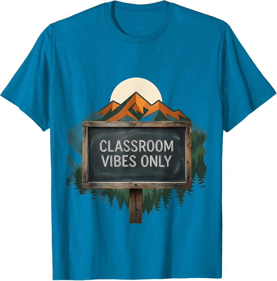 Classroom Vibes Only 3rd Grade Teacher Design T-Shirt - Sapphire Blue